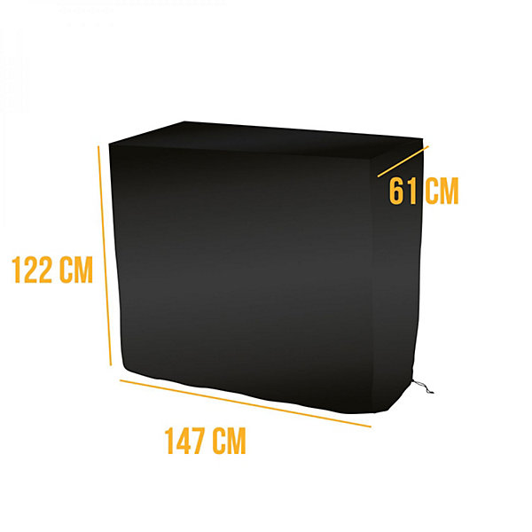 Bâche de protection pour barbecue imperméable, anti UV - 147 x 61 x 122 cm - Noir - Linxor