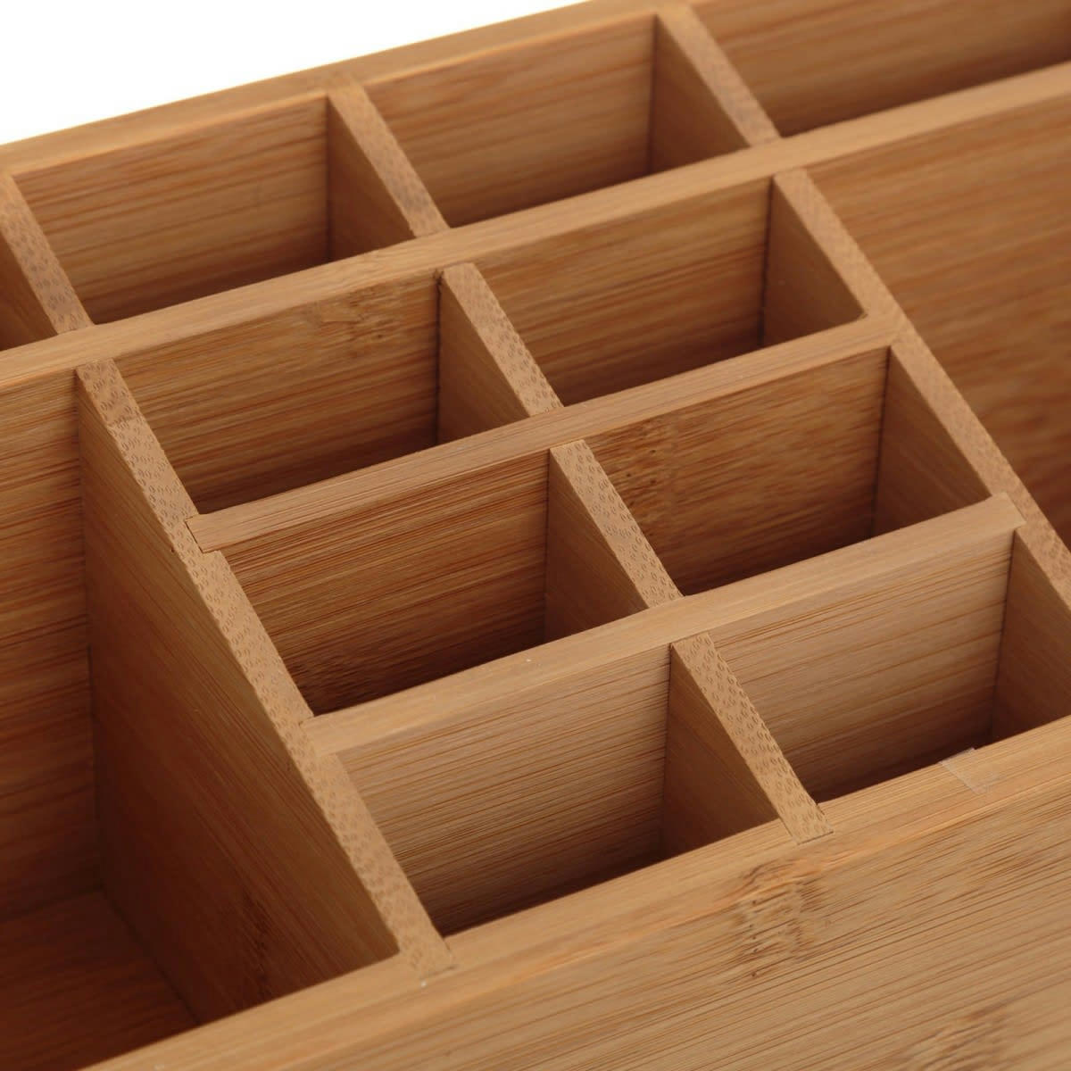 - Organiseur rangement maquillage en bambou 12 compartiments