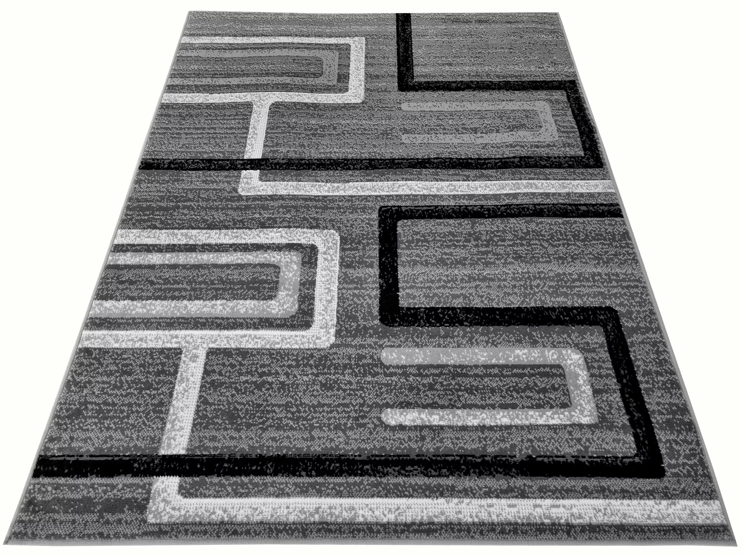 Dywan nowoczesny szary do salonu pokoju 1002 - 140x190 cm - modny solidny