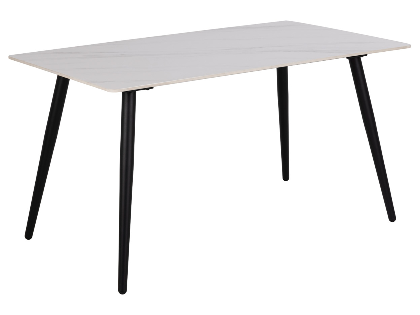 Stół prostokątny Wicklow 140x80 z płyty ceramicznej biały