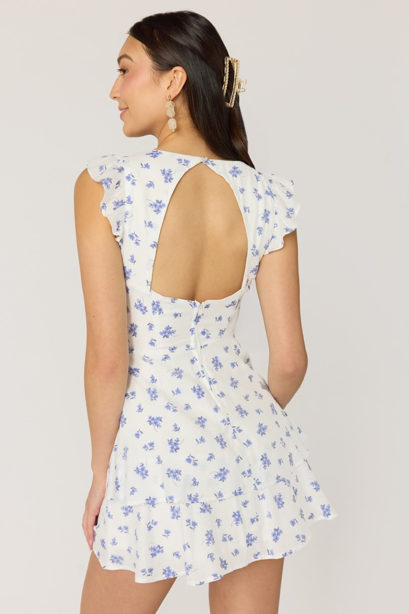 Tina Crochet Trim Floral Mini Dress