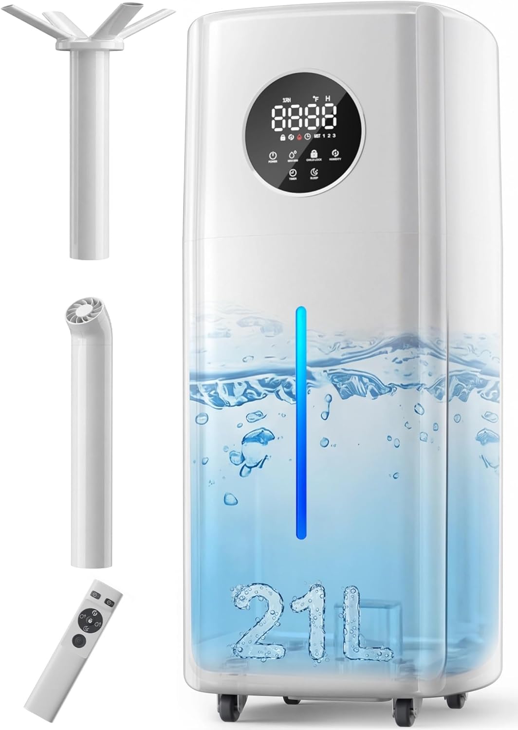 21L/5.5Gal Humidifiers for Bedroom,Humidifier Large Room with 2000ml/h High Output,Top Fill,24H Runtime, Cover up to 3000ft²,Remote Control Whole House Cool Mist Humidifier for Home,Office,Plants