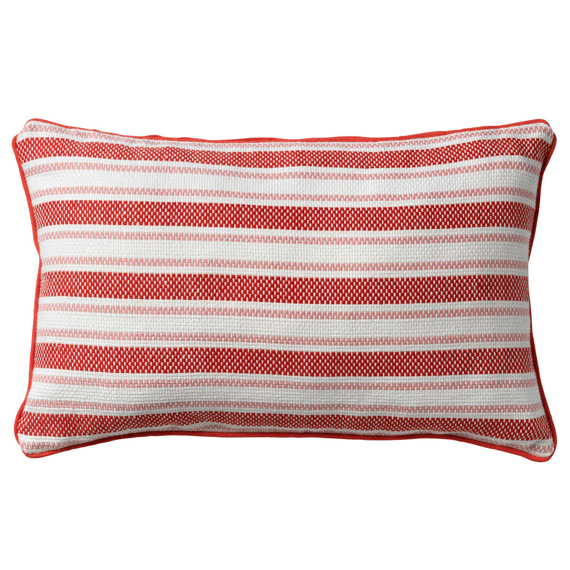- Housse de coussin rouge doux-30x50 cm avec motif rayé