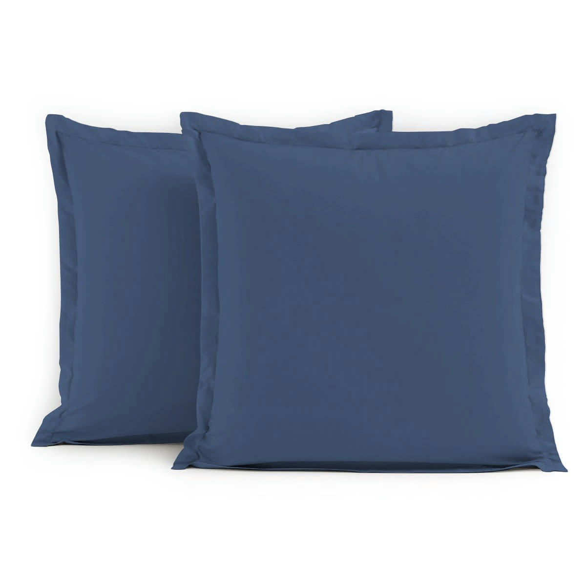 - Lot de 2 taies carrées 100% coton - Bleu - 63x63 cm