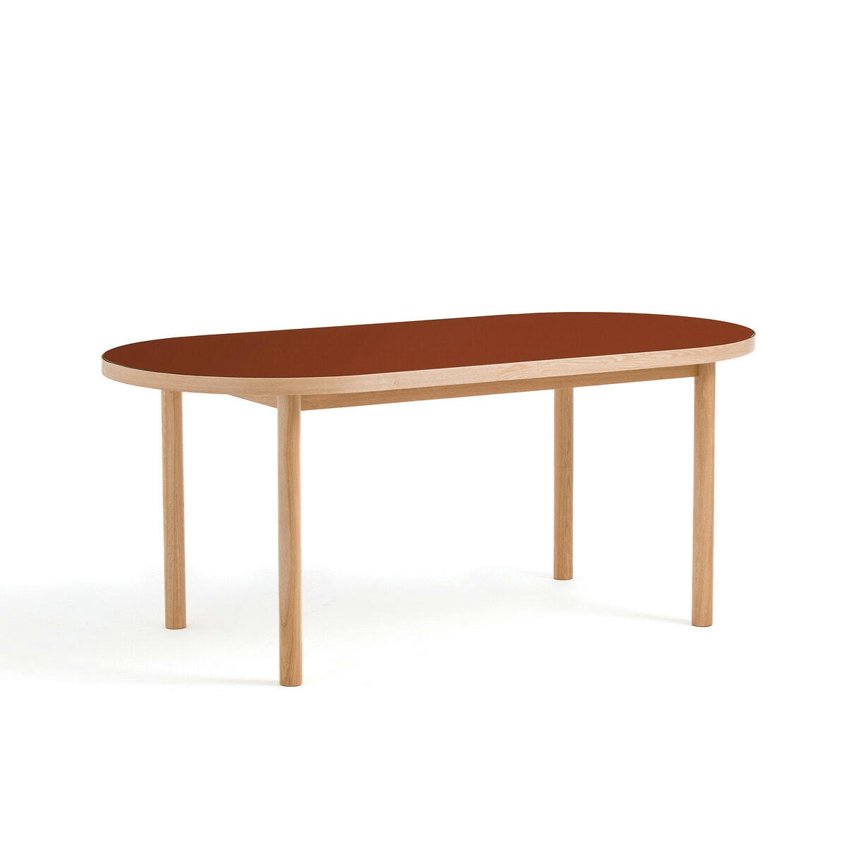 Table 6 couverts plaqué chêne et verre, Evergreen