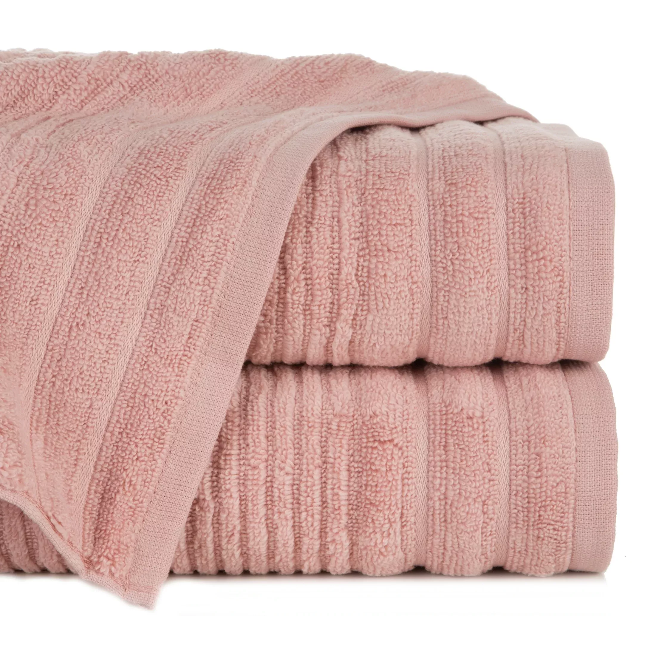 Ręcznik do rąk 30x50 cm bawełniany kolor pudrowy w prążki 400 g/m2 SAMMY