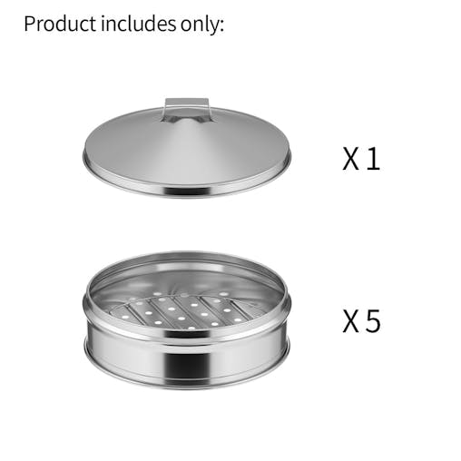 SOGA 5 Tier Stainless Steel Steamer with Lid 22cm