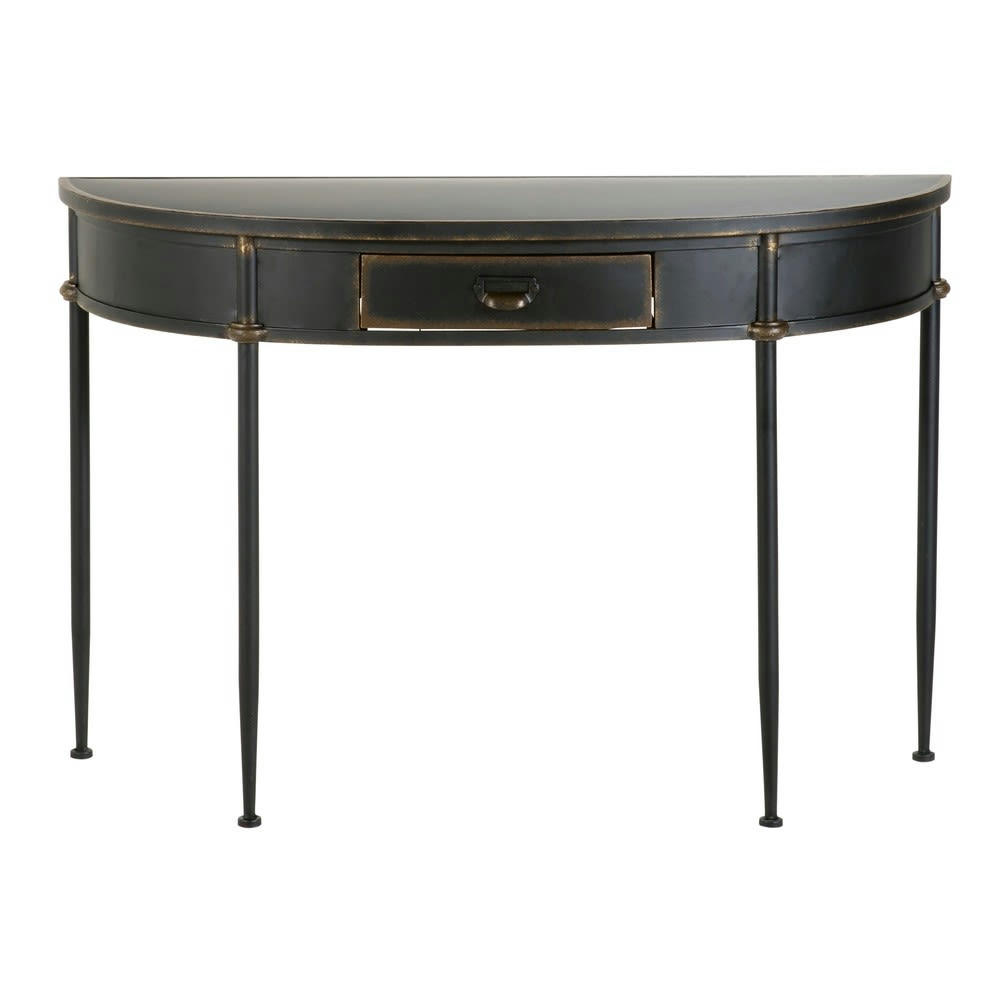 Alienor - Console 1 tiroir en métal noir