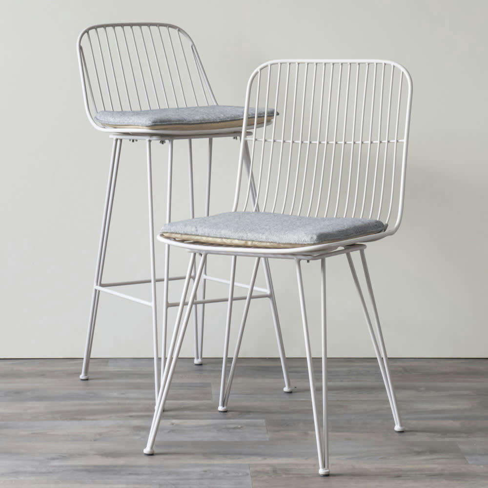 OMBRA - Galette de chaise de bar en coton gris