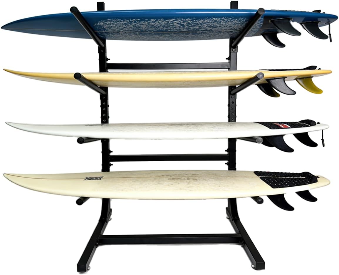 4 Layer Surfboard Rack Surfboard Storage Rack Ski Storage Rack Can Hold Various Surfboard, Standing Paddle Board, Snowboard And Hanging Diving Suits, Life Jackets Etc.and other Water Sports Equipment