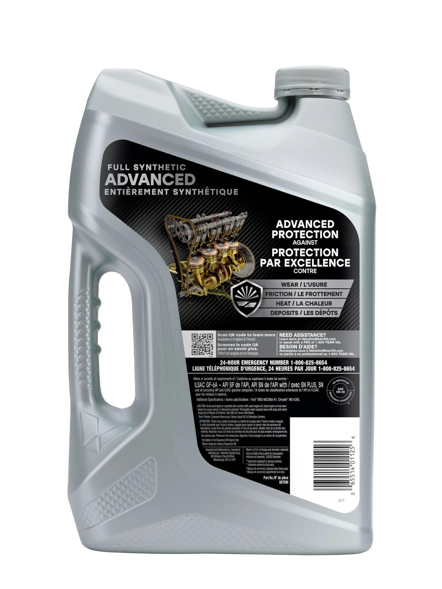 Valvoline Advanced 5W20 Full Synthetic Engine/Motor Oil, 5-L