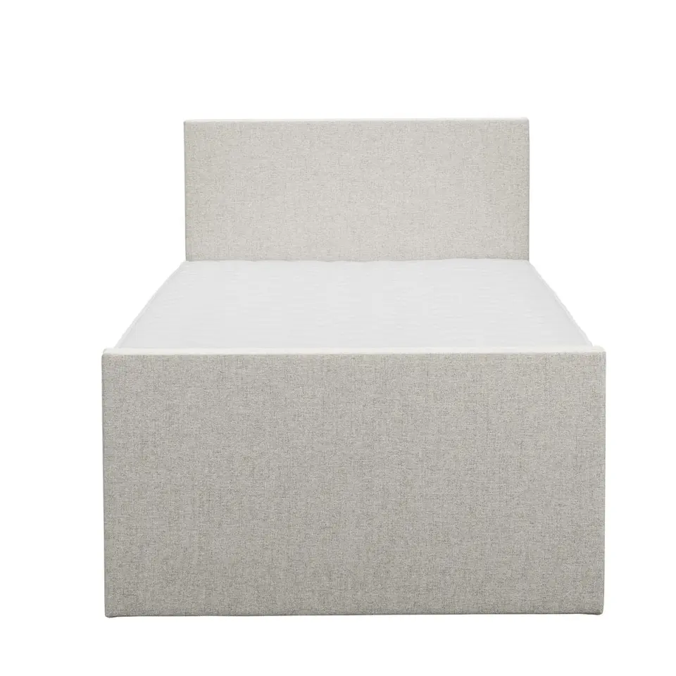 Boxspring met voetbord Liv egaal - ecru - 120x200 cm - slanke poot