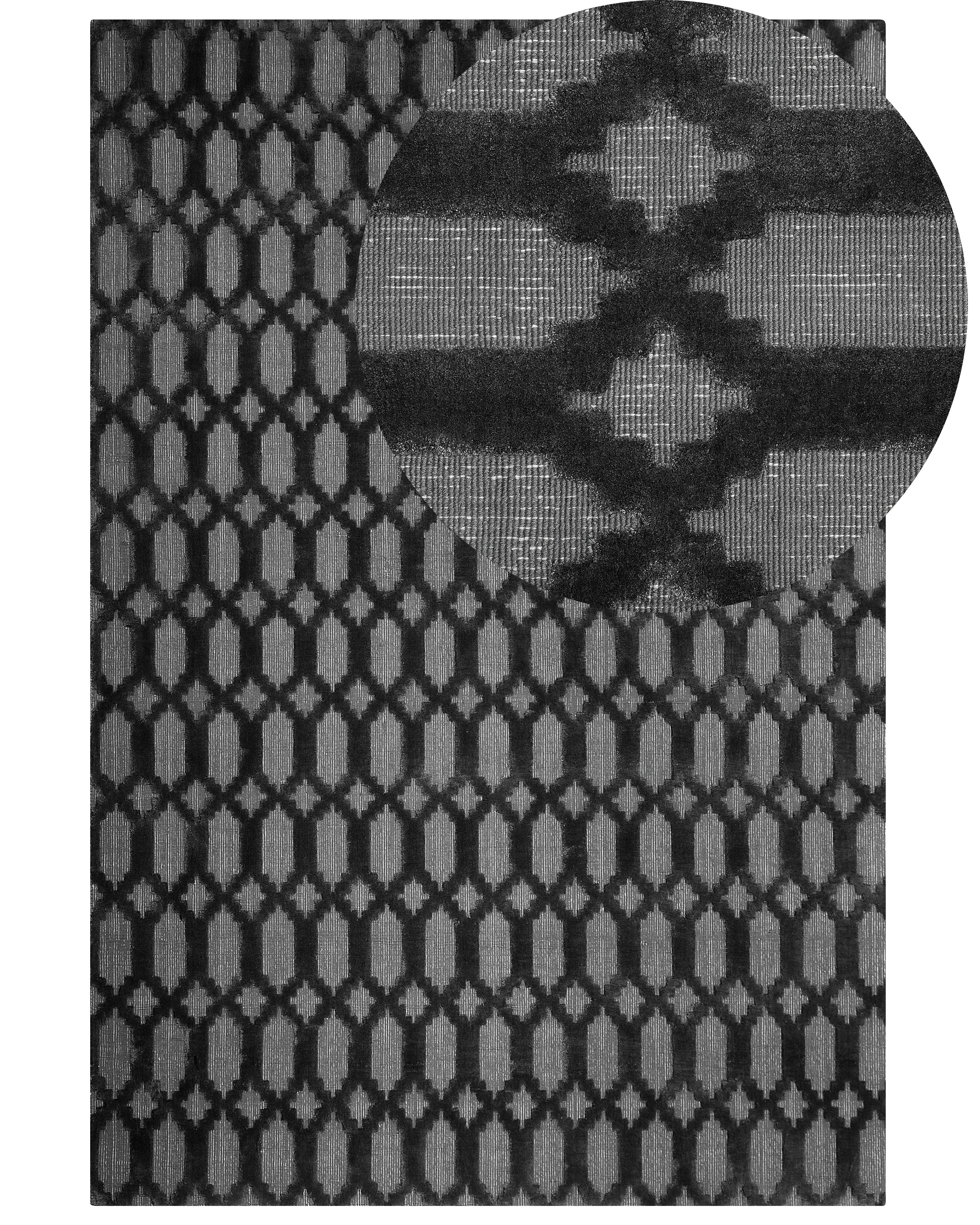 Rug CIZRE Dark Grey 140 x 200 cm Viscose