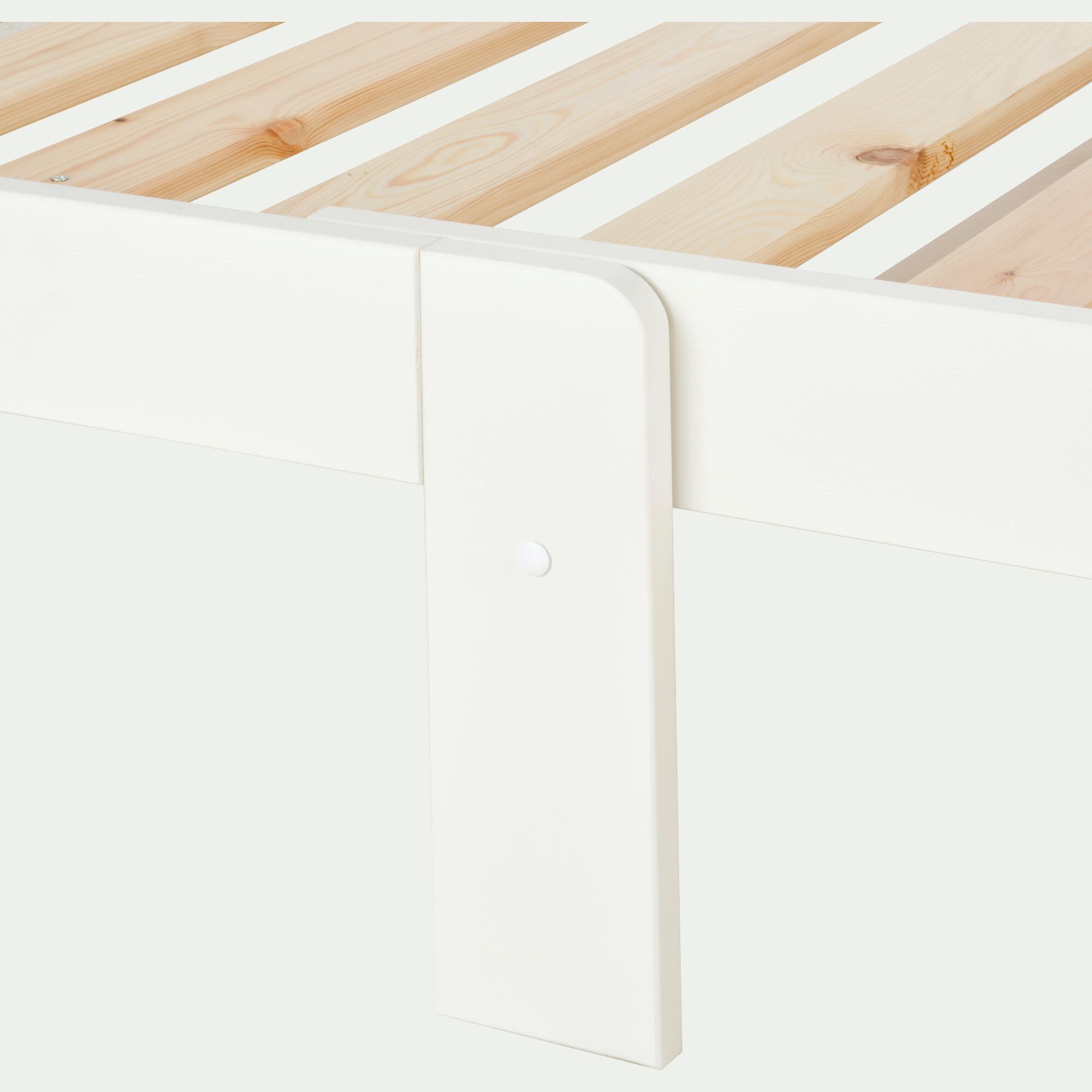 LOTTE - Lit évolutif 1 place en pin massif 3 positions pour enfant - blanc