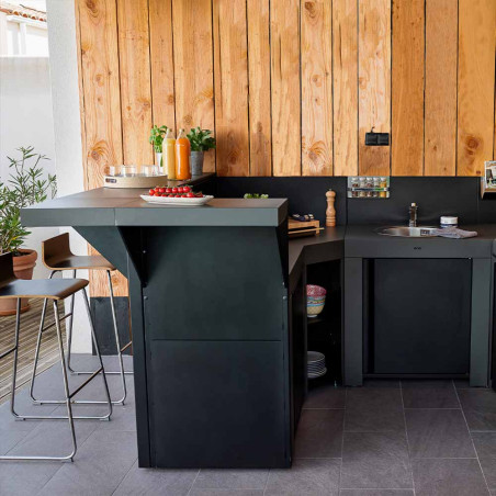 Habillage arrière en acier noir pour Modulo et Felix 60 cm - ENO