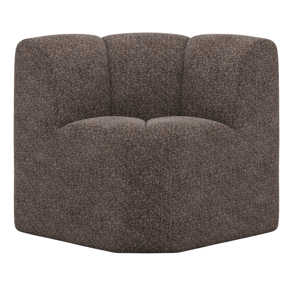 WOOOD eetbankje hoek met rugleuning Mojo - Wollig - Bruin - 83x83x83