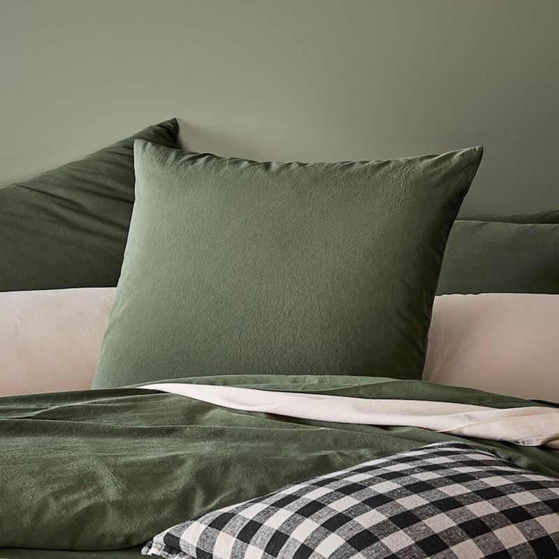 Stonewashed Cotton Basil Quilt Cover Separates