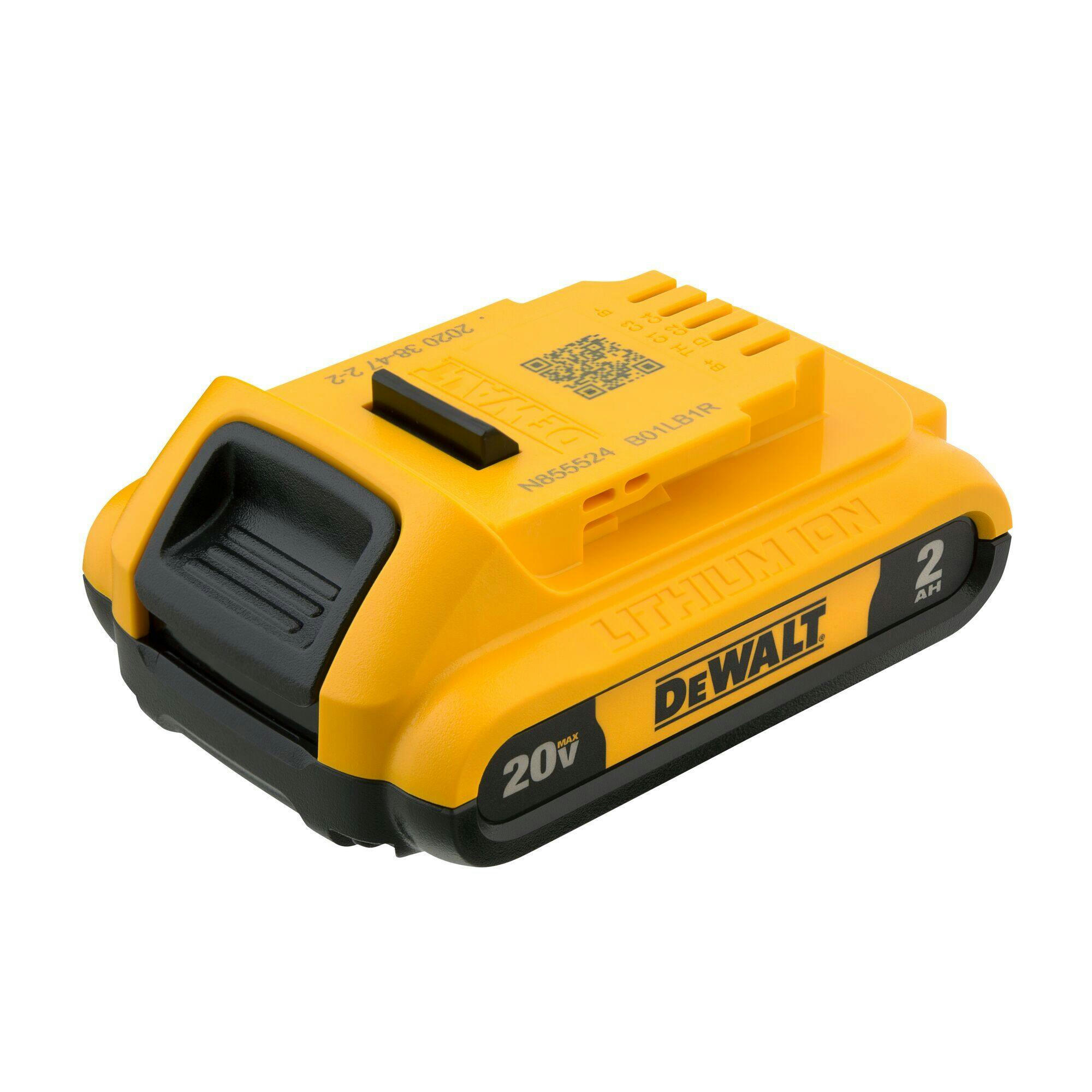 DEWALT DCB203-2 20V MAX Lithium-Ion Compact 2.0Ah Battery Pack with LED Fuel Gauge, 2-pk