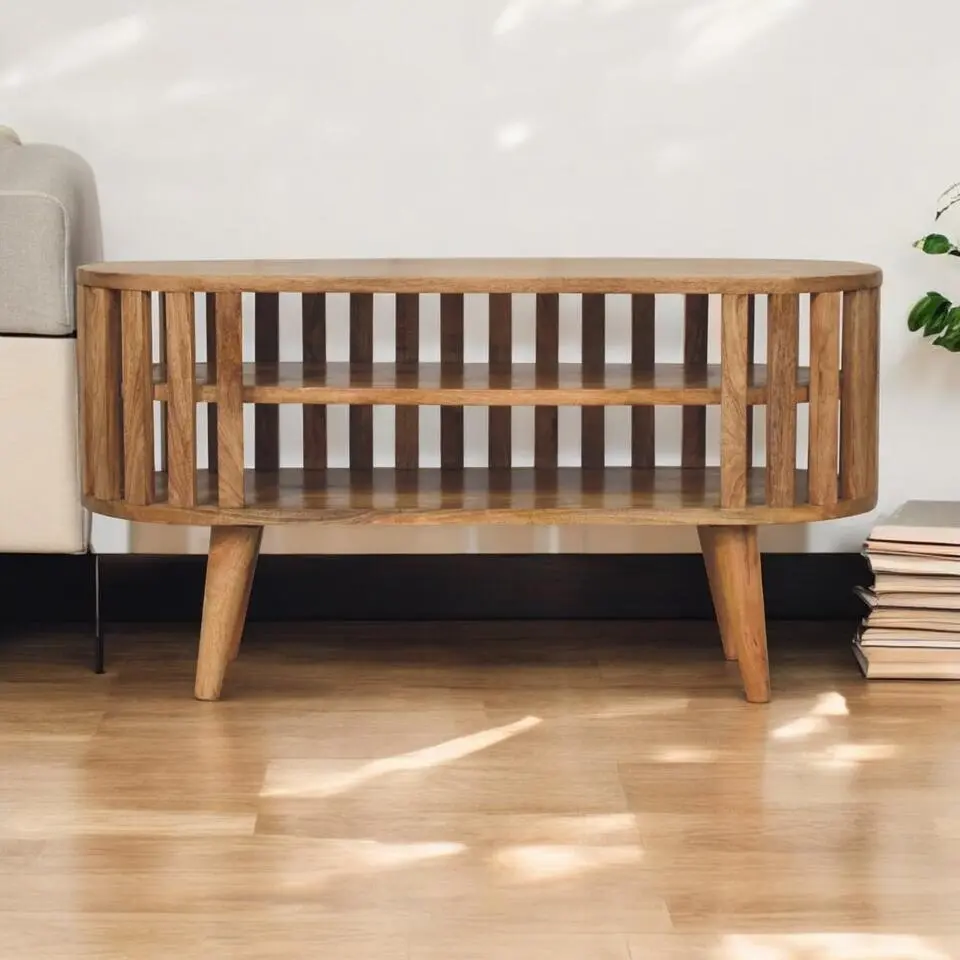 Mini Ariella mediakast, 2 planken, beige