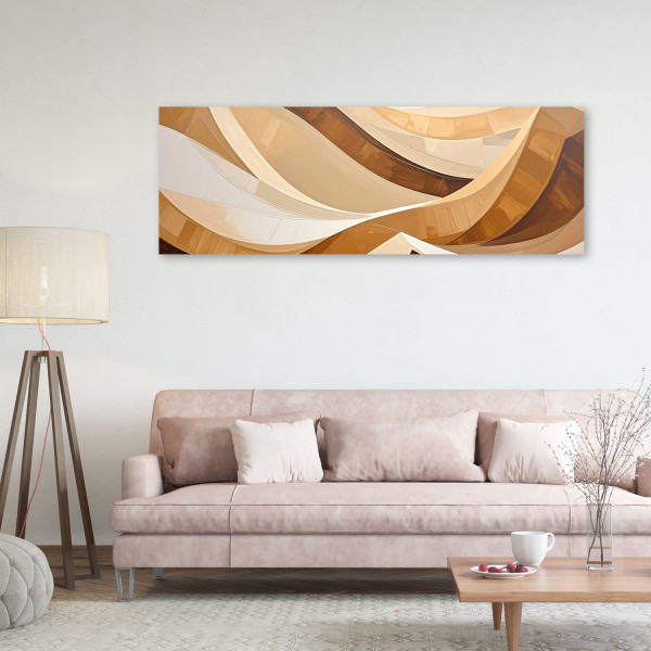 Obraz do salonu sypialni biura loftu, Abstrakcyjne fale pastelowy 90x30