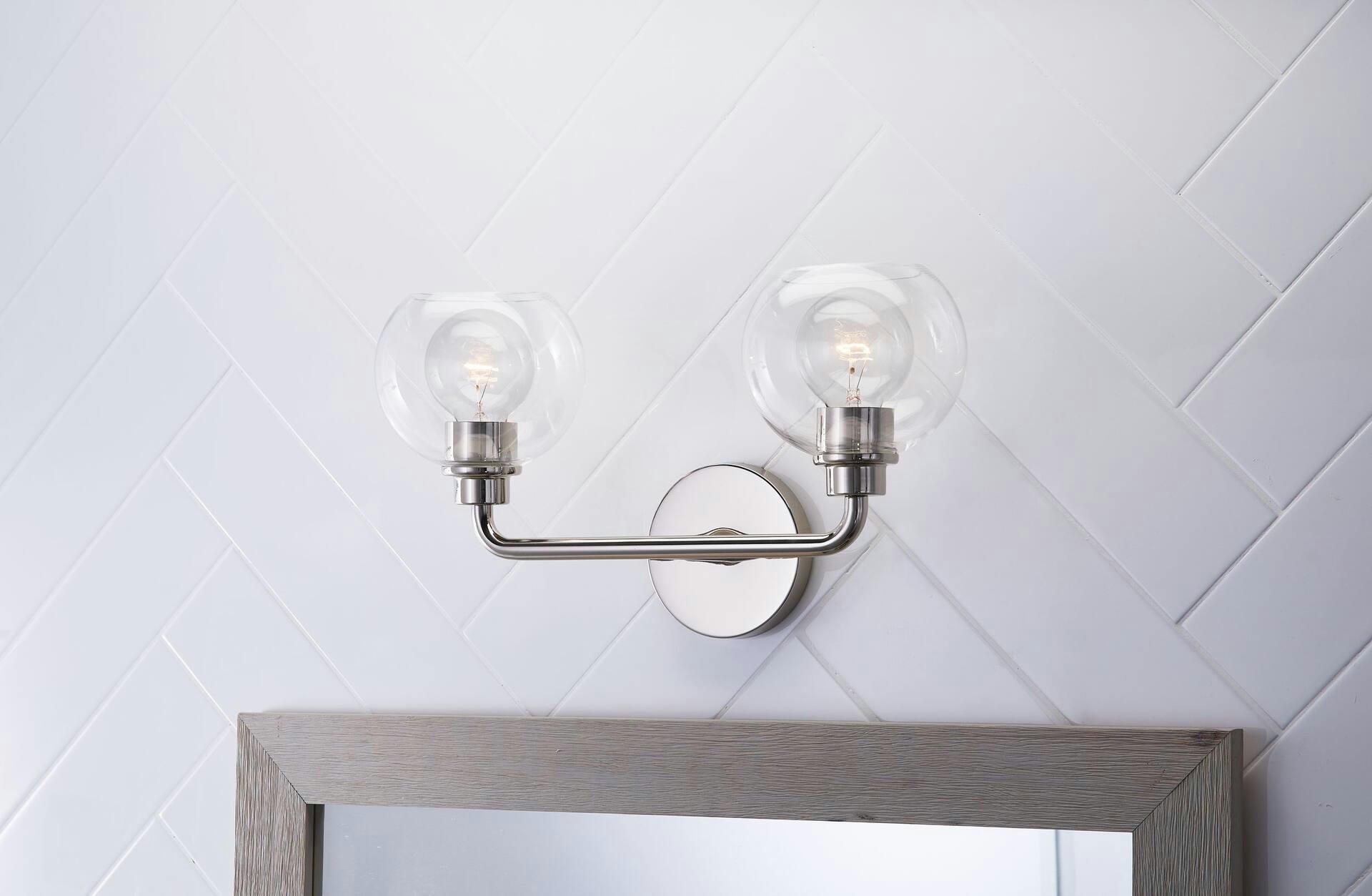 CANVAS Fuller 2-Light Vanity Light, Polished Nickel