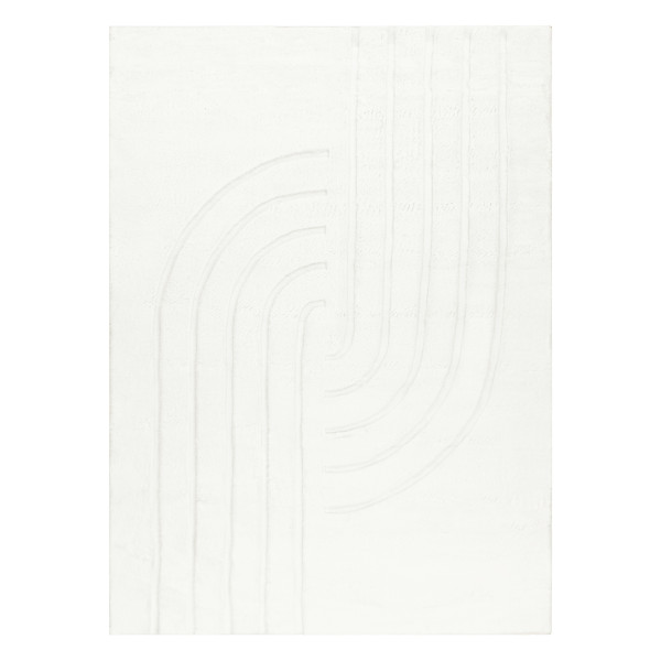 Dywan CURVY biały 11 Curves do prania, strukturalny, 60x100 cm