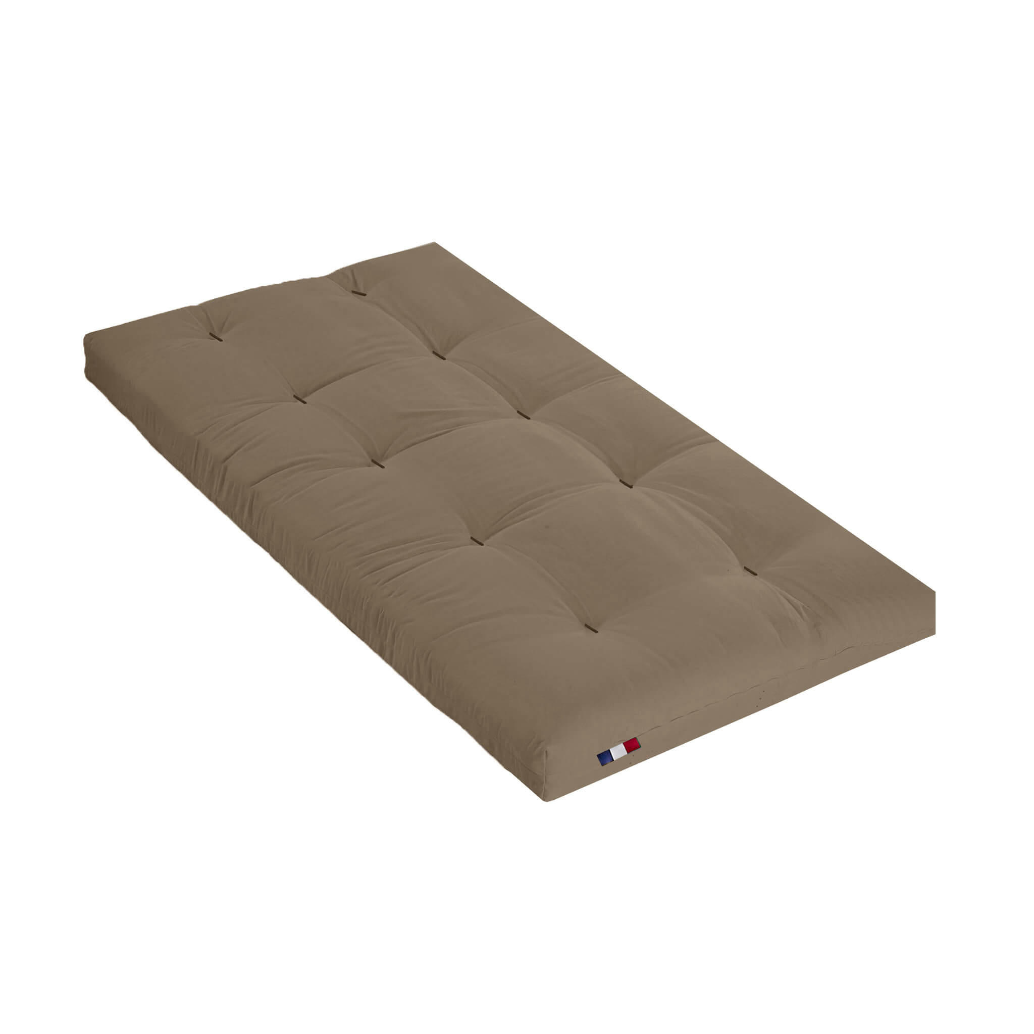- Matelas futon coton traditionnel, 13cm taupe 90x200