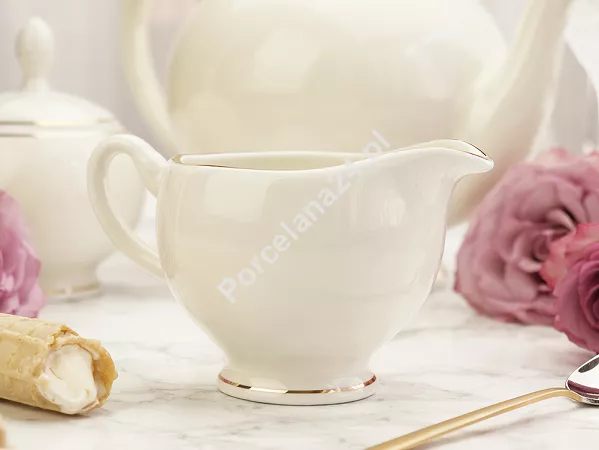 Serwis obiadowo - herbaciany na 12 osób (105 el.) Bogucice - Lolita Cream Gold 1258