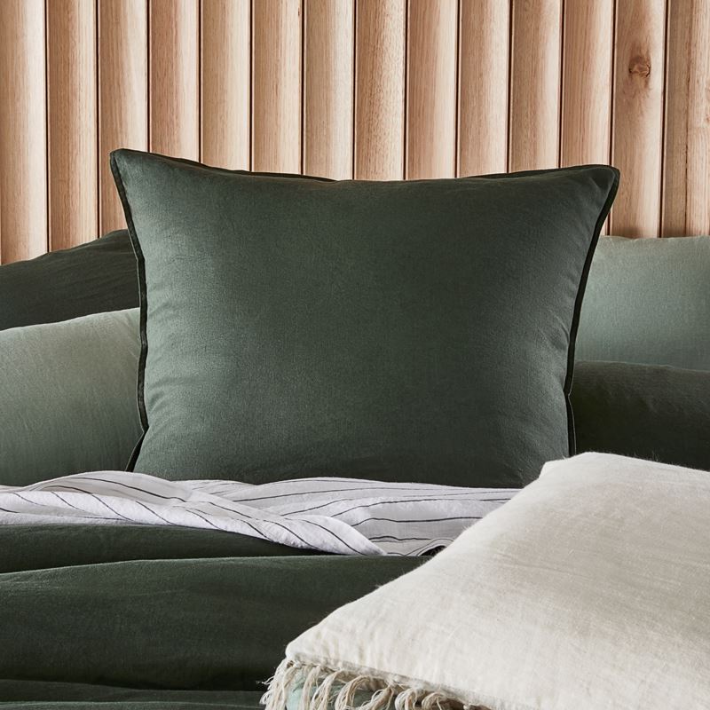 Vintage Washed Linen Thyme Quilt Cover Separates