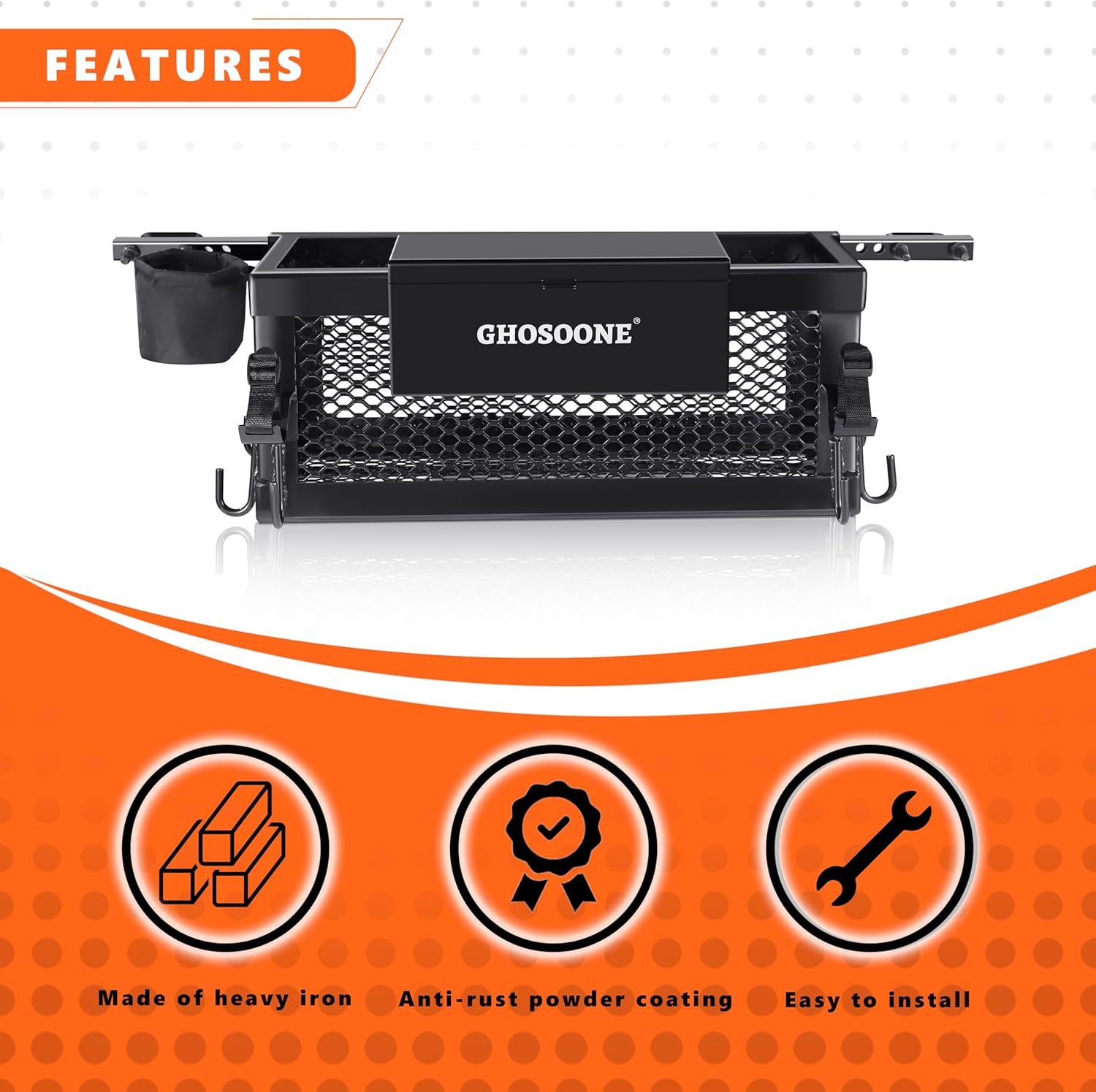 Heavy Duty Tractor Tool Box 24x 10x 10 Multi-Function Tractor Accessories, Suitable for Most Tractors and Zero Turn Mower