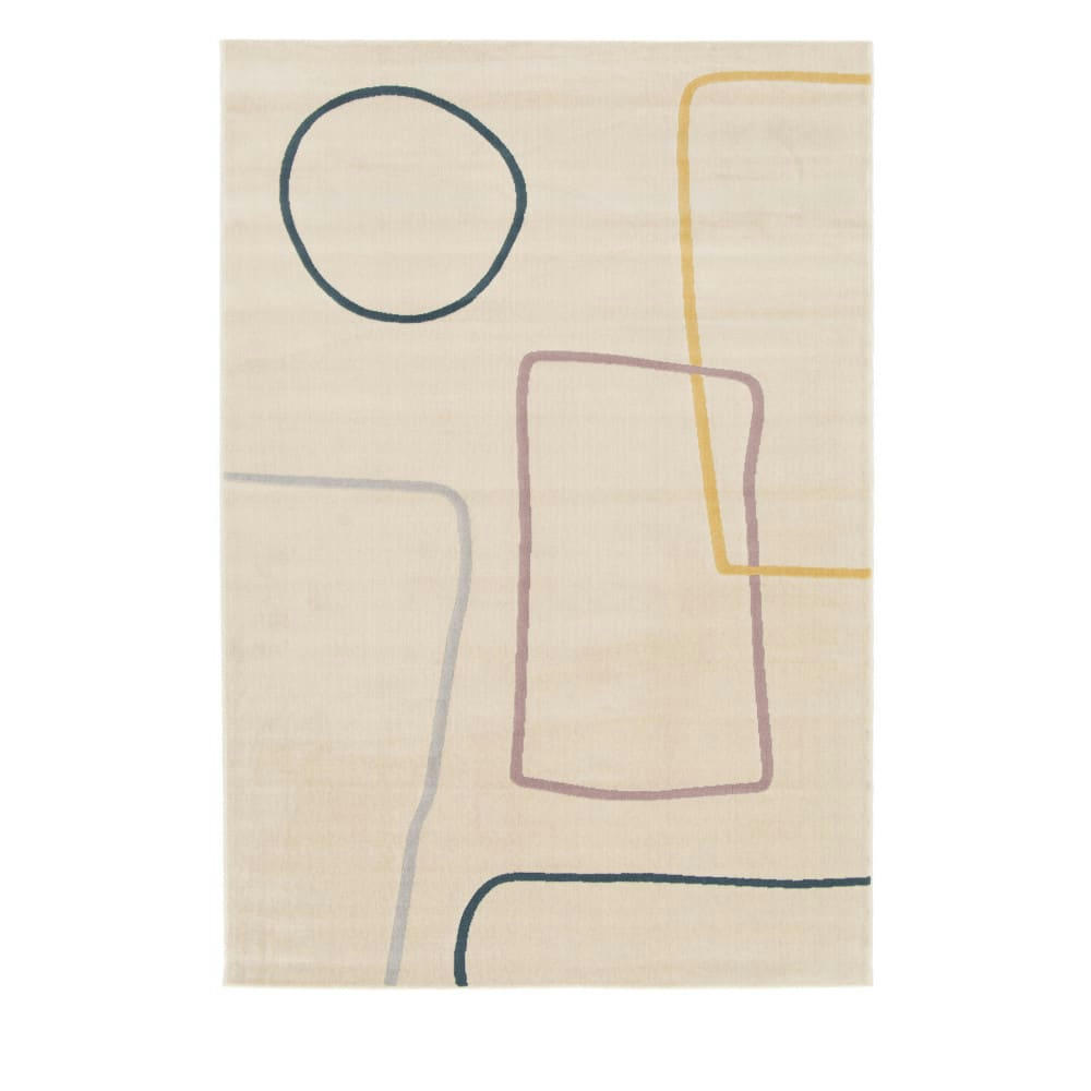 CARLA - Tapis contemporain à motif géométrique multicolore 120x170 cm