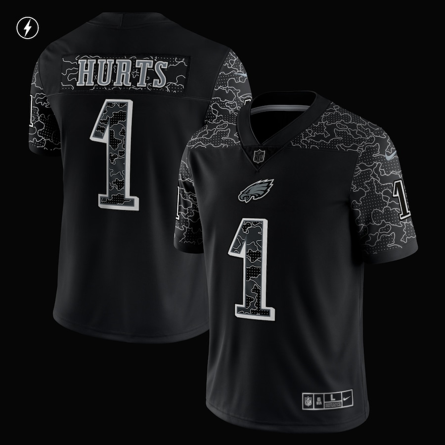 Jalen Hurts Philadelphia Eagles Nike RFLCTV Limited Jersey - Black