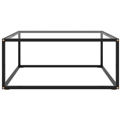 NNEVL Coffee Table Black with Tempered Glass 80x80x35 cm