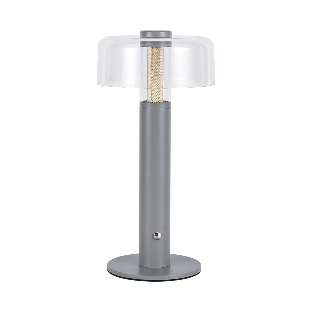 Lampka biurkowa akumulatorowa 1049 szara LED 1W Ciepła biel wys:30cm V-TAC
