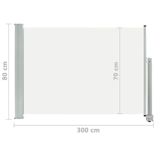 NNEVL Patio Retractable Side Awning 80x300 cm Cream