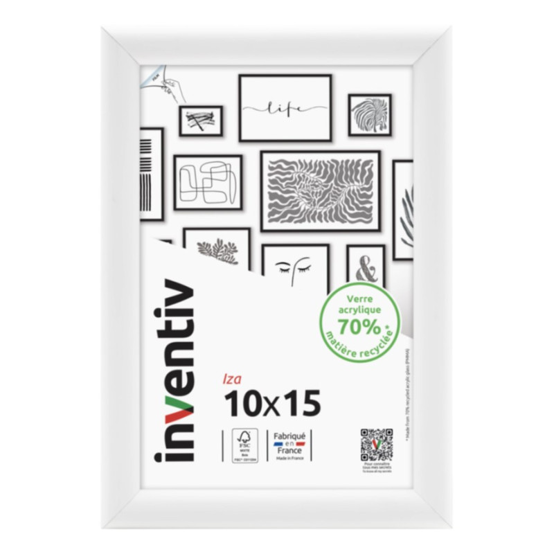 Cadre Iza blanc 10 x 15 cm INVENTIV