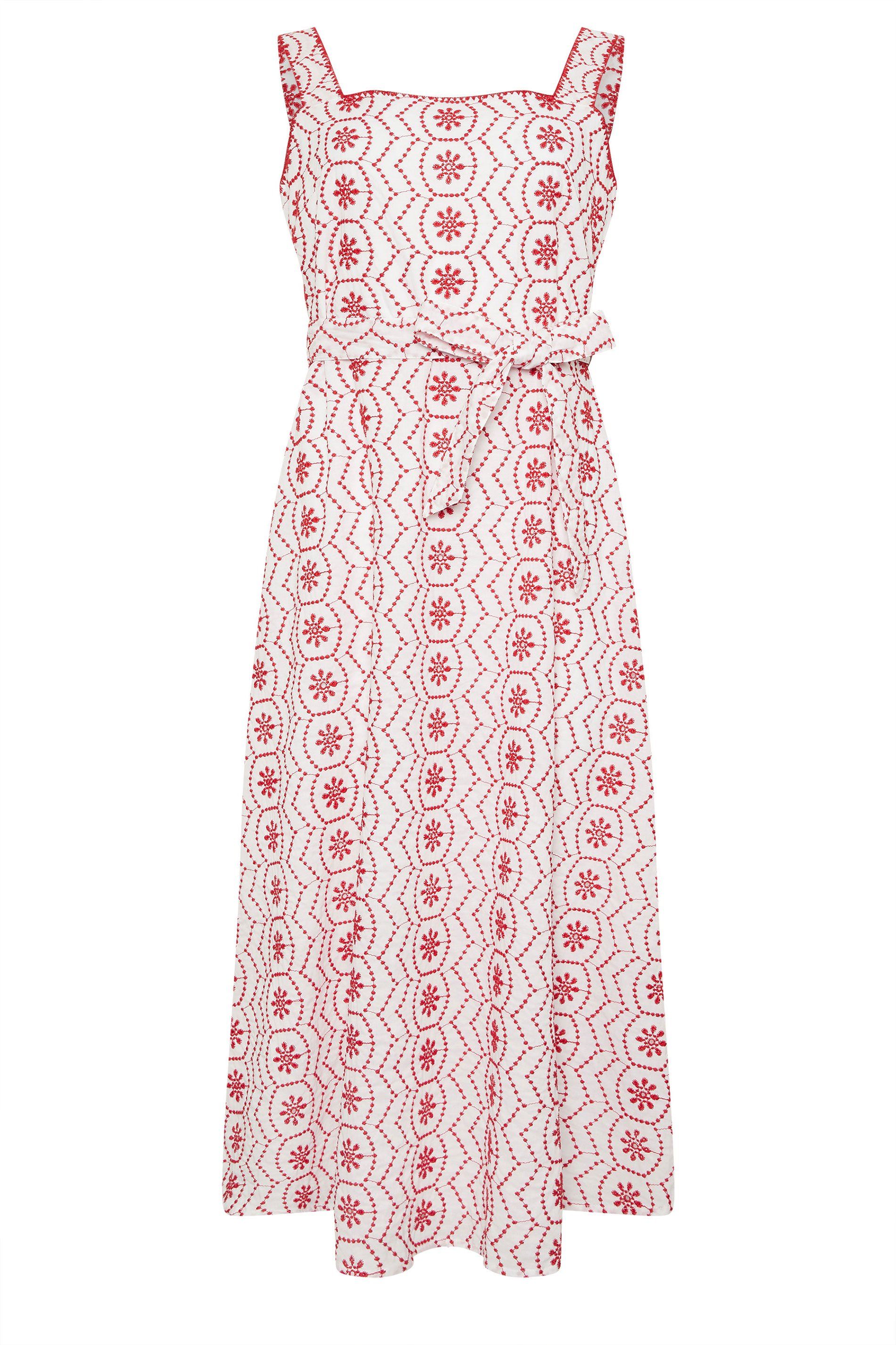 M&Co Embroidered Cotton Tie Waist Dress