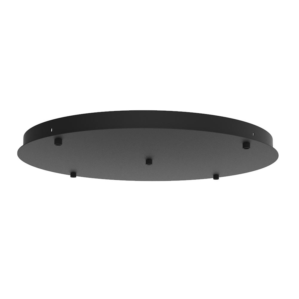 Ylumen plafondplaat rond - 5 lichts - 50 x 3.5  cm - zwart