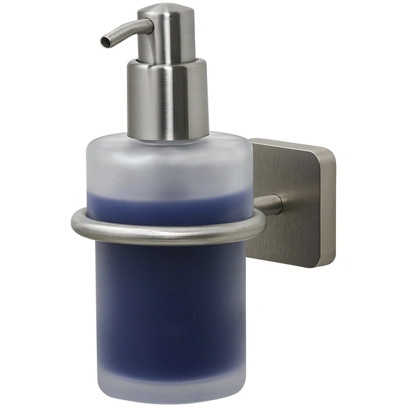 Seifenspender »Onu«, rostfreier Stahl/Zamak/Glas, Edelstahlfarben