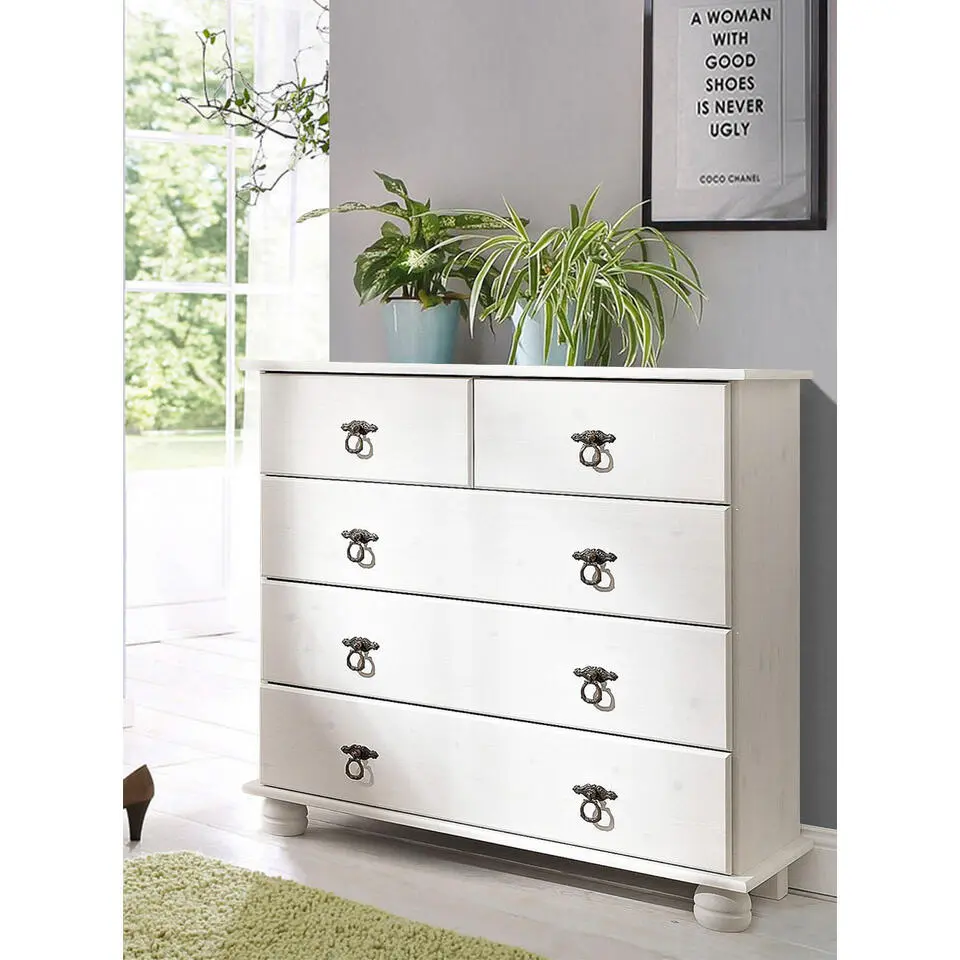 Finca - Commode met 3 2 deuren in wit gelakt grenen