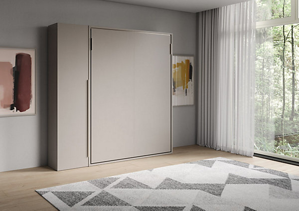Lit escamotable vertical français Versia Sofà 140 avec 1 porte armoire gauche Argilla