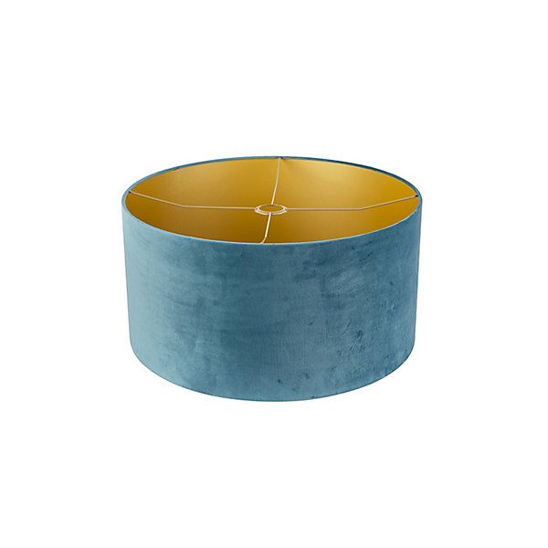 Abat-jour en velours bleu 50/50/25 avec intérieur doré