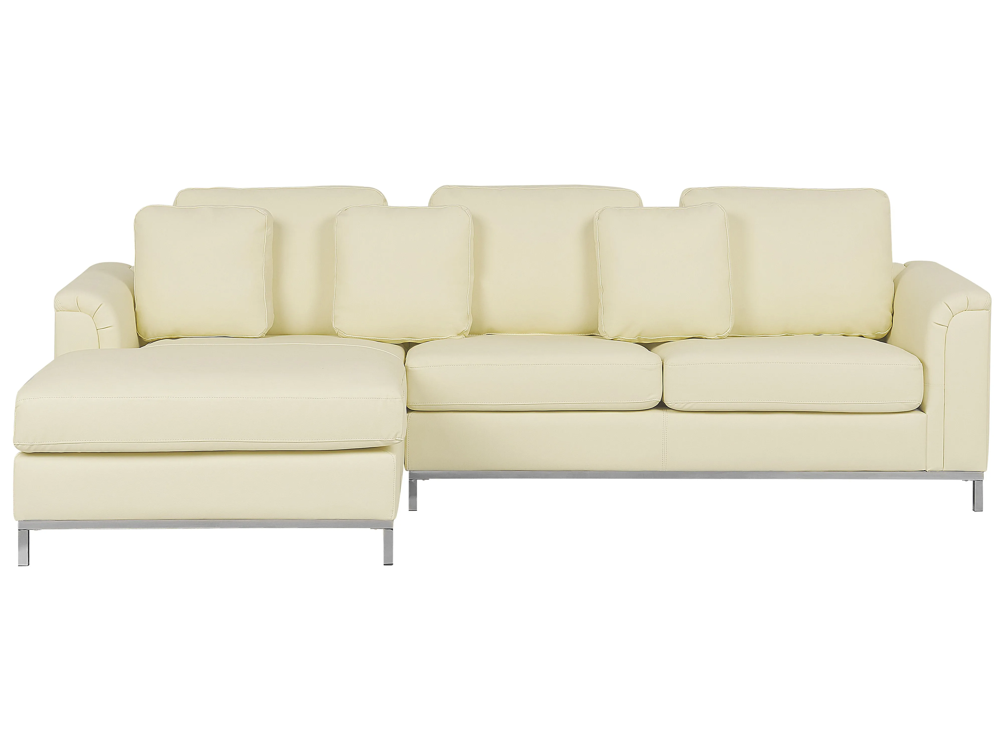 Ottoman OSLO Leather Light Beige