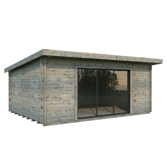 Gartenhaus »Lea Slide Plus«, B x H x L: 530 x 249 x 380 cm, Grau, tauchgrundiert