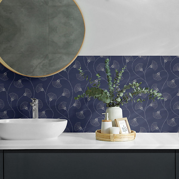 Panneau Décoratif Wallfluent 50x50 cm Motif Floral En Lignes 4 pièces