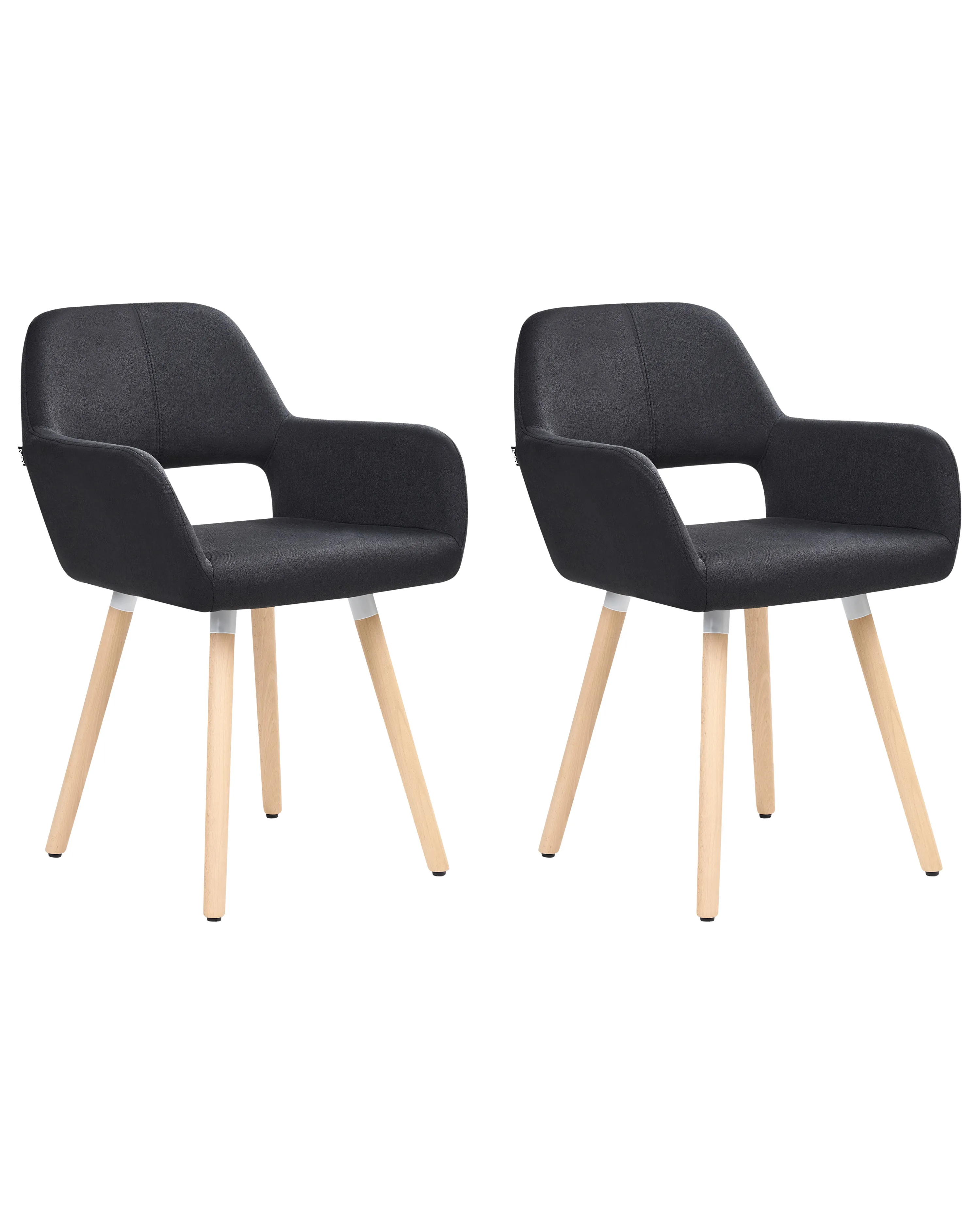 Set of 2 Dining Chairs CHICAGO Fabric Black