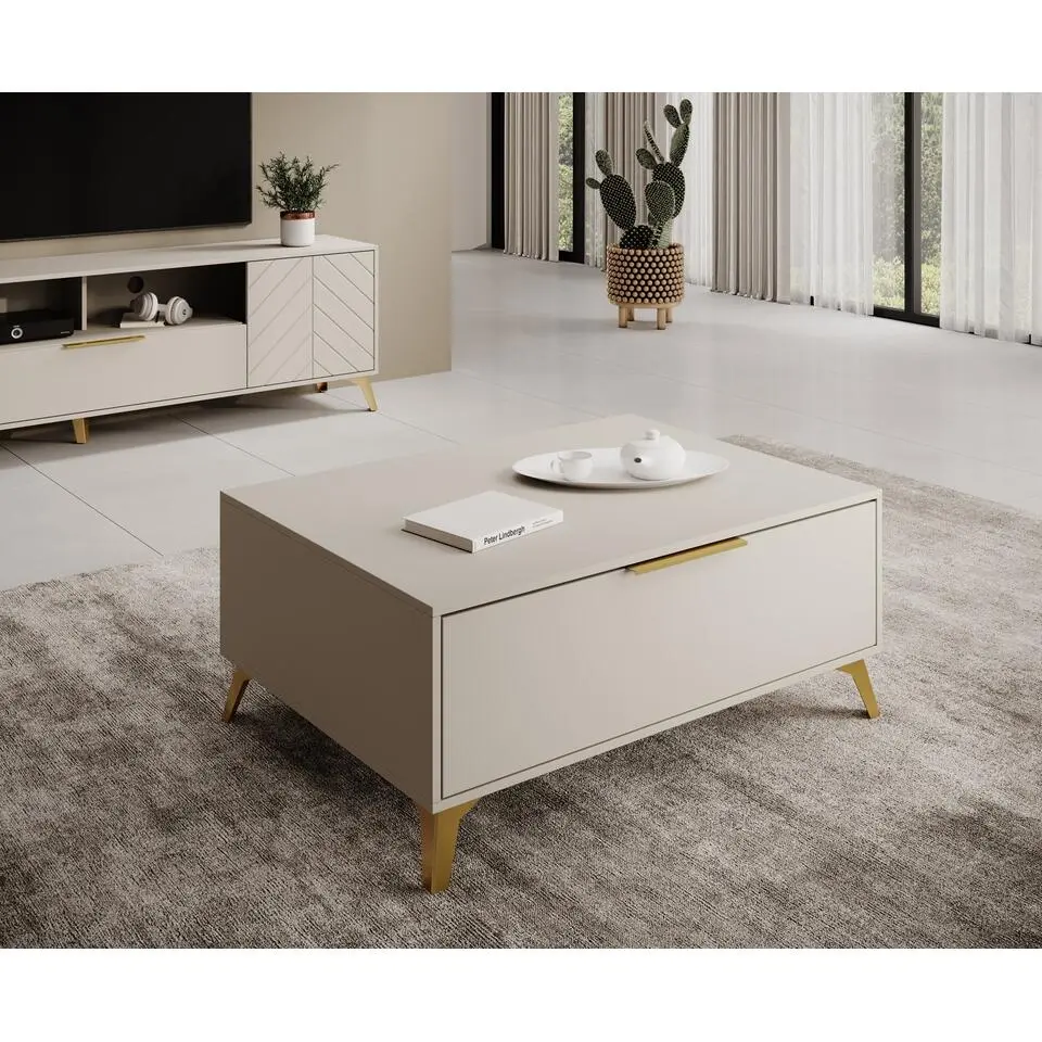 Meubella - Salontafel Xiano - Beige - 103 cm