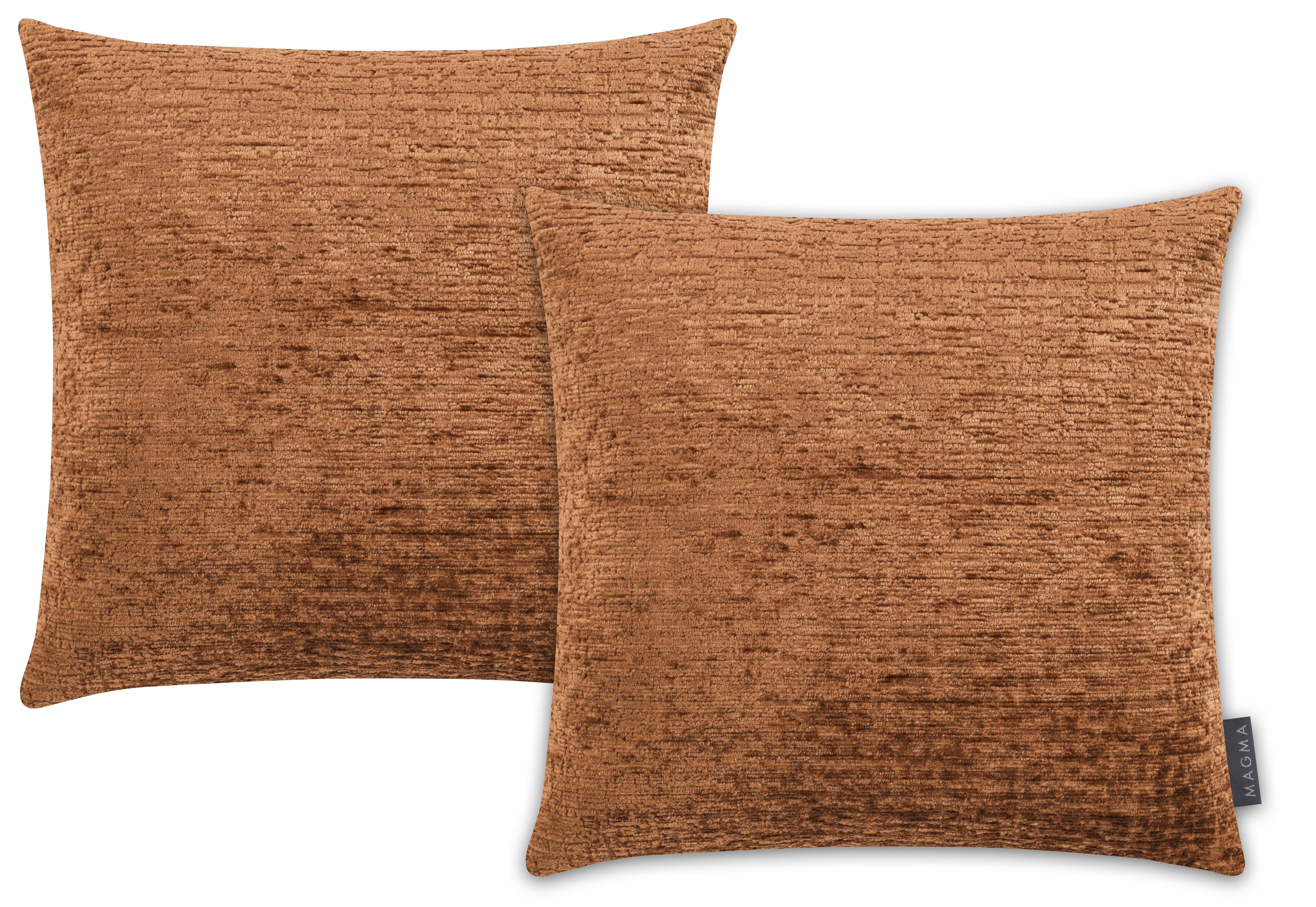 CLOE - Housses de coussin jacquard velours relief cuivre-50x50- Lot de 2