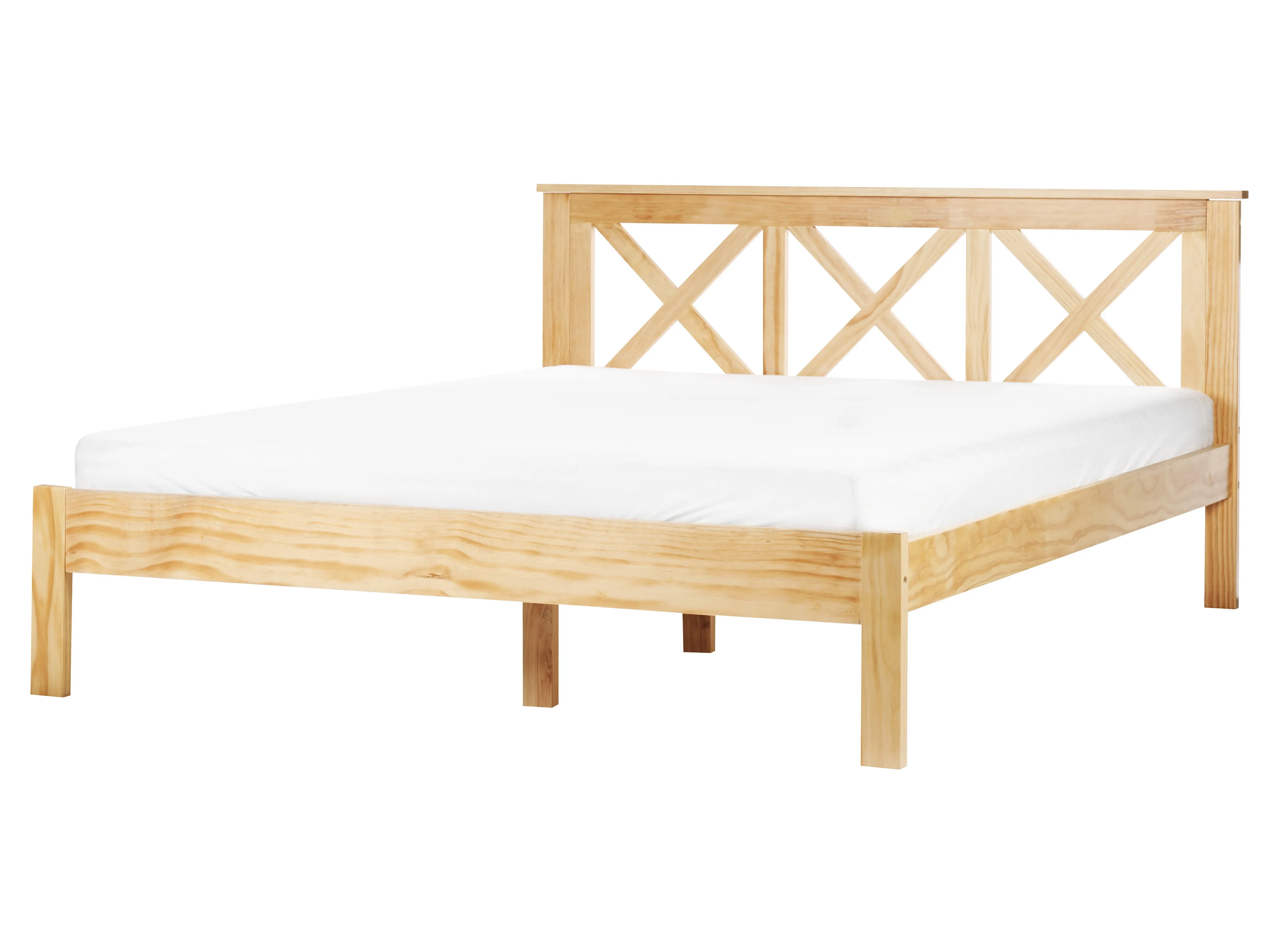 Bed Pine Wood TANNAY 140 x 200 cm (EU Double) Light Brown