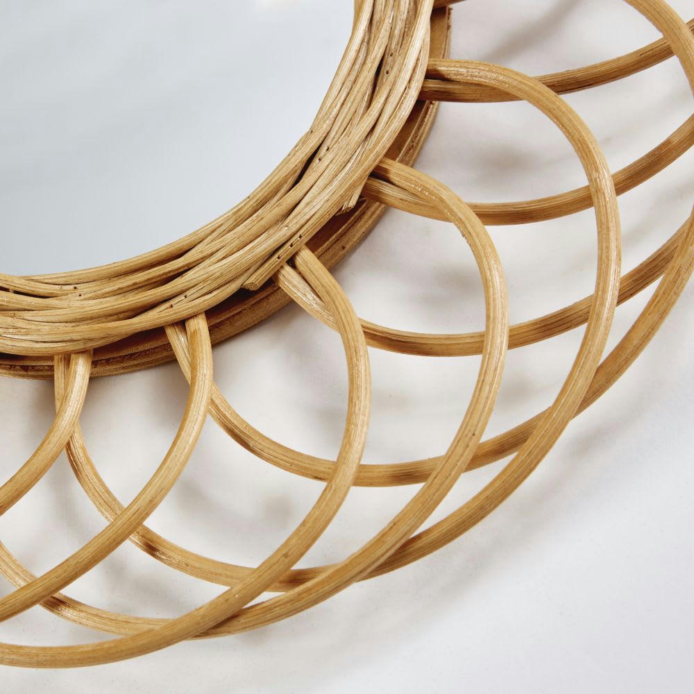 BUCOLIQUE - Miroir rond en rotin D34